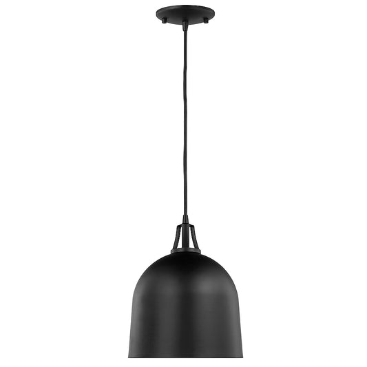 allen + roth Brawley 1 Light Matte black Transitional Metal Dome Mini Hanging Pendant Light