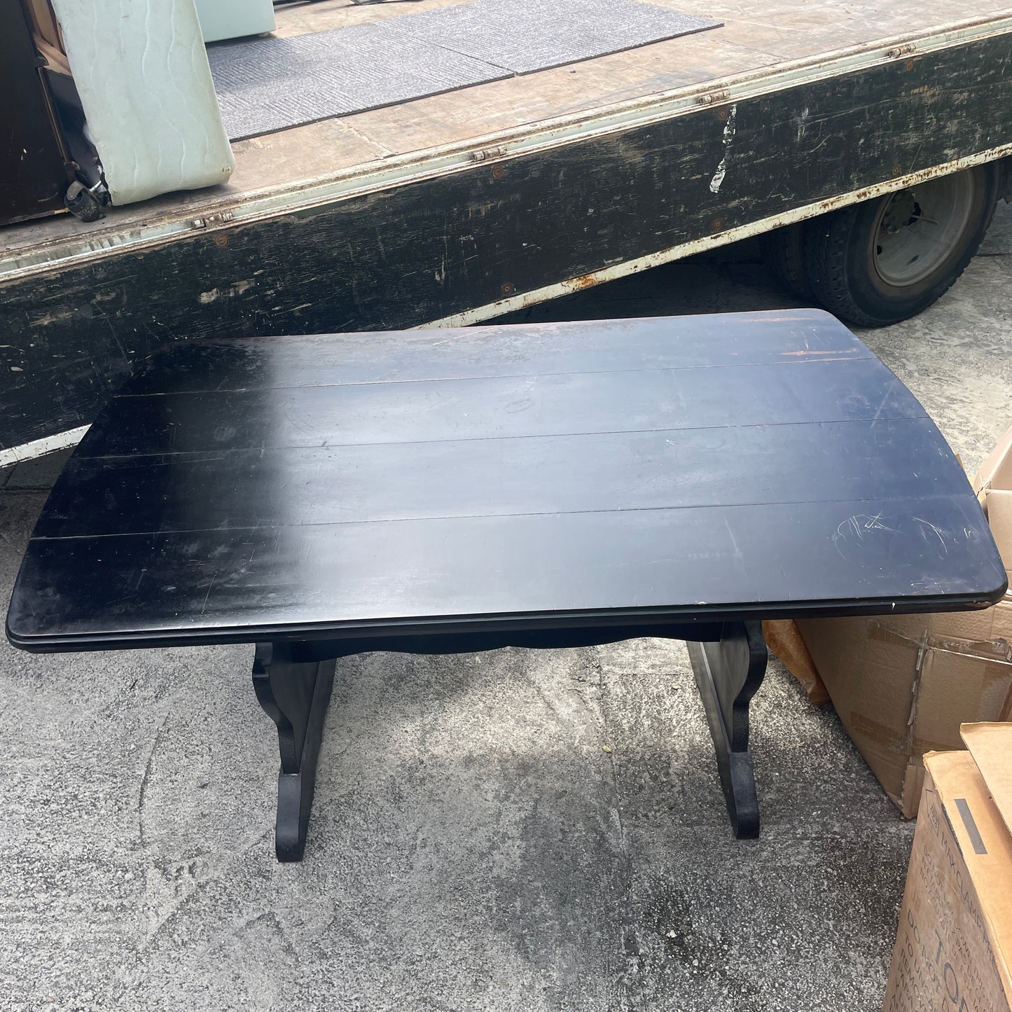 Black Mahogany Dining Table + 4 Chairs