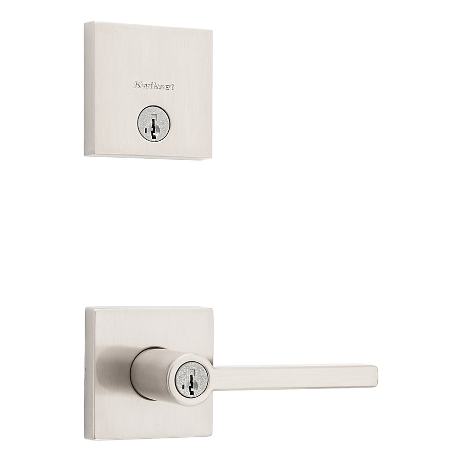 Kwikset Halifax Satin Nickel Interior or Exterior Hall/Closet Passage Door Handle
